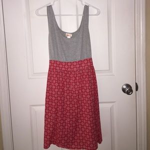 Gray and Pink Tank Top Dress