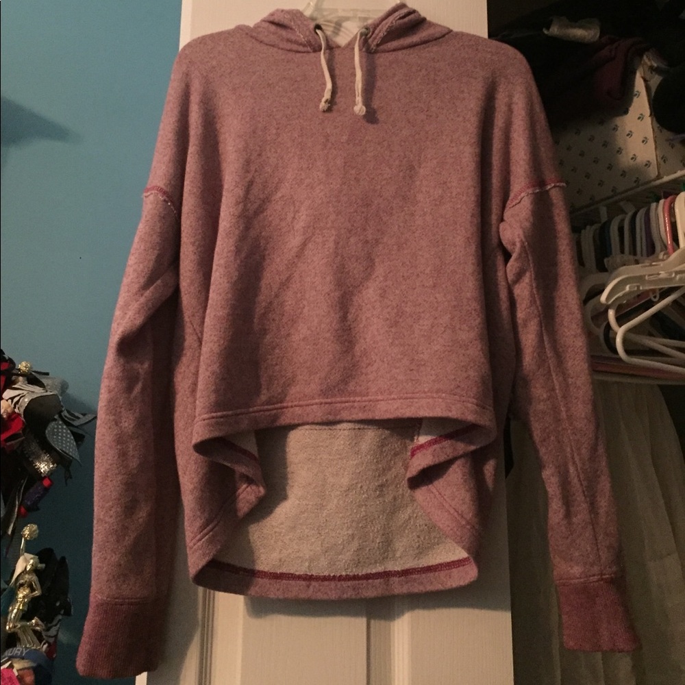 Pink high/low sweatshirt hoodie