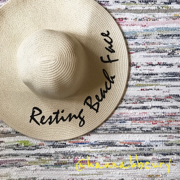"Resting Beach Face" Floppy Beach Hat - Picture 2 of 2