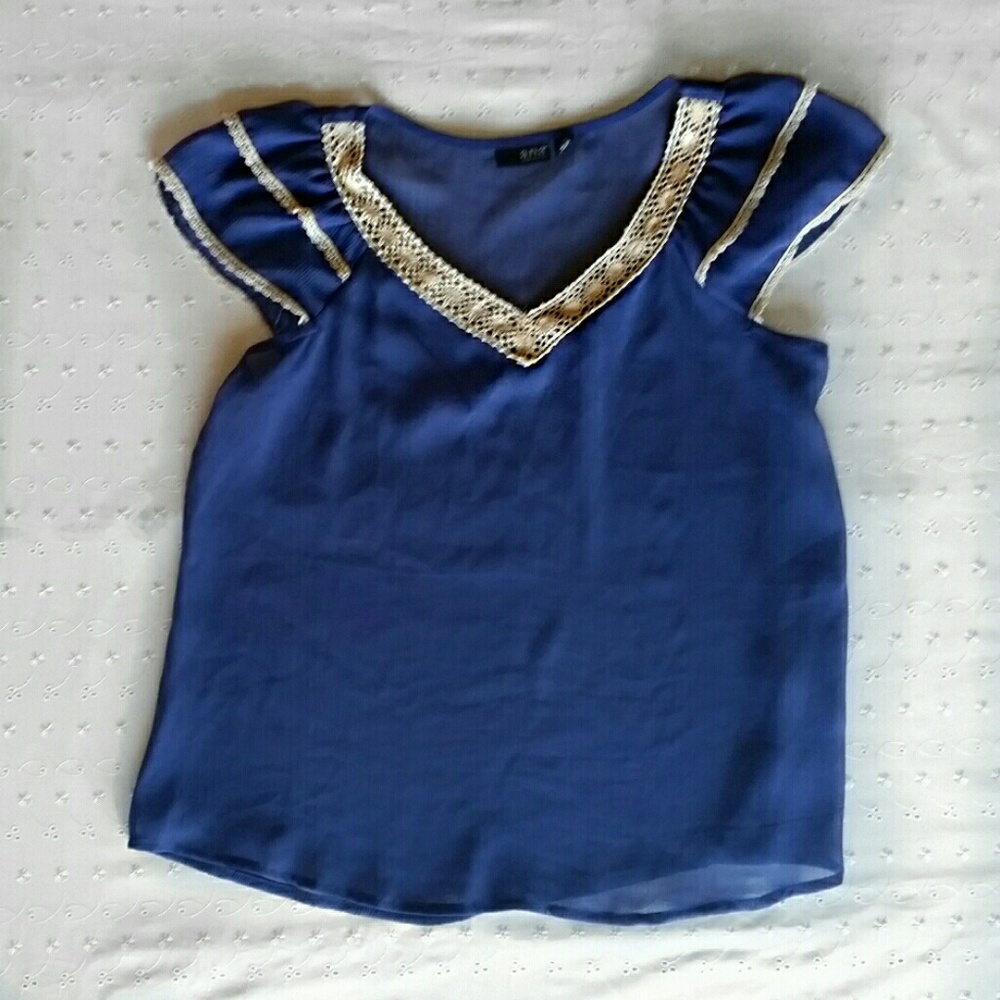 a. n. a. Blouse Deep Purple See Through