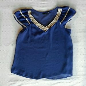 a. n. a. Blouse Deep Purple See Through