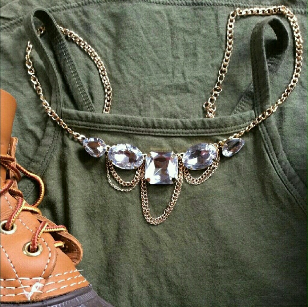 Faux diamond statement necklace