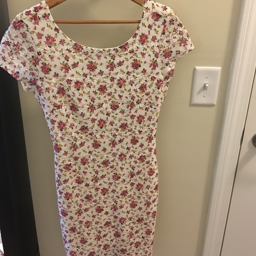 White floral lace mini
