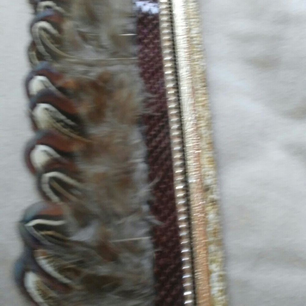 New brn feathered triple stran bracelet magnet bac