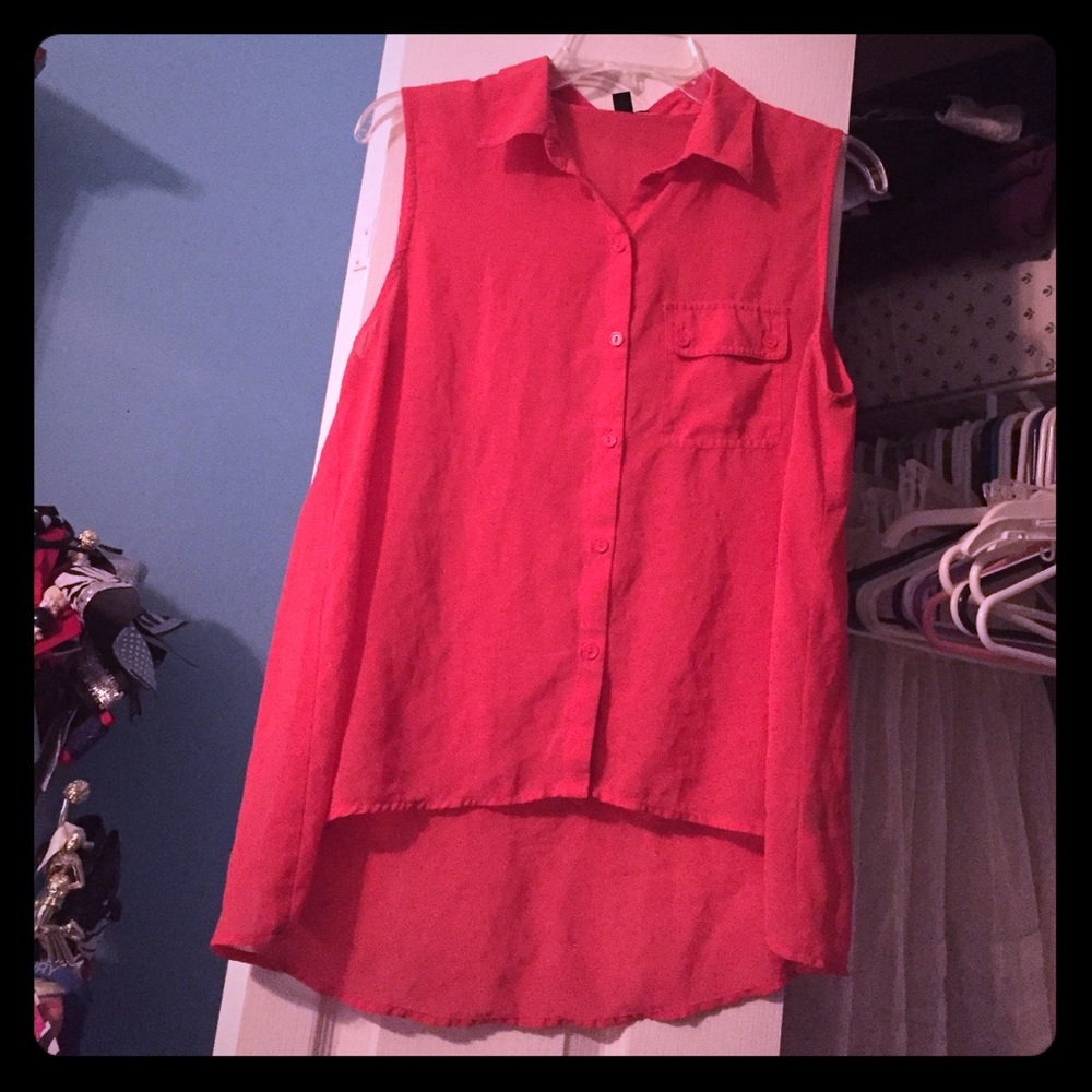 Salmon high/Low colored tank top