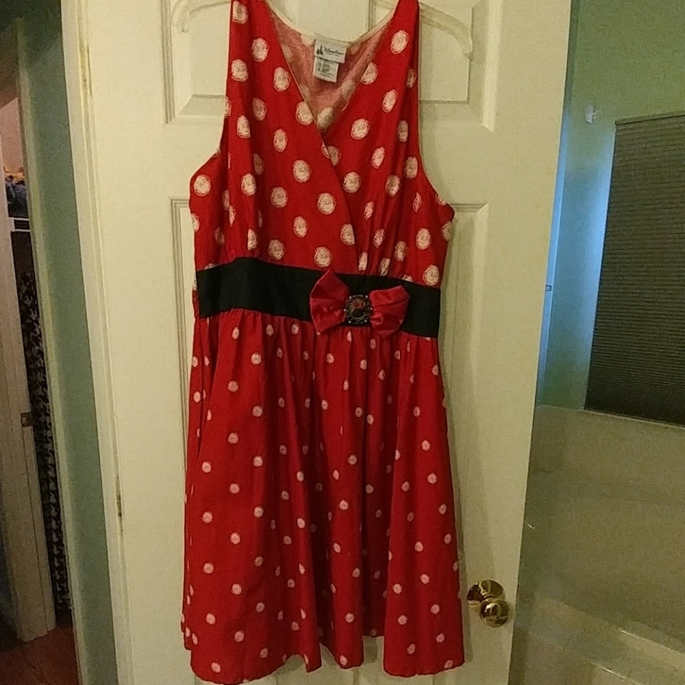 Red and white polka dot minnie mouse dress