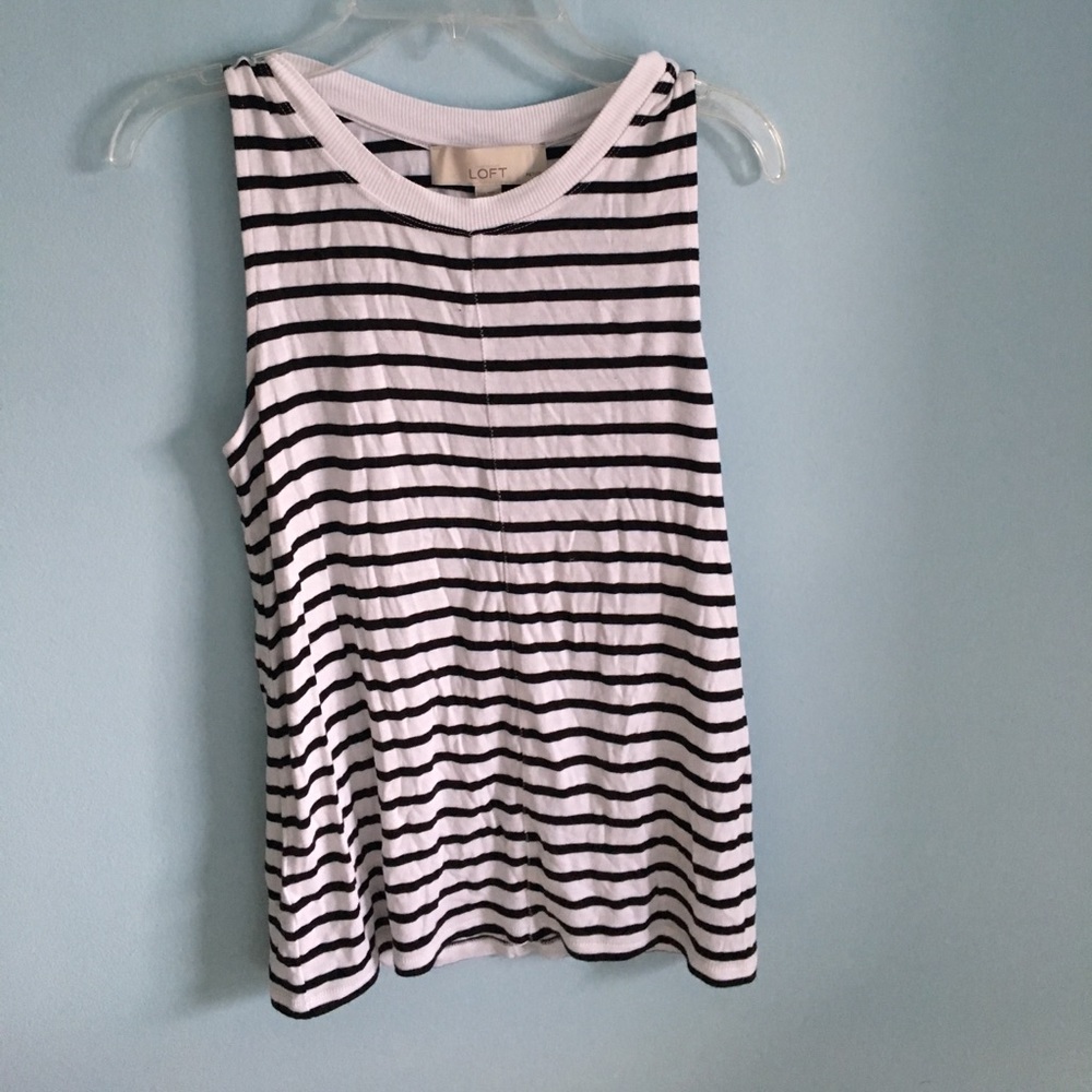 Ann Taylor Loft black and white tank top