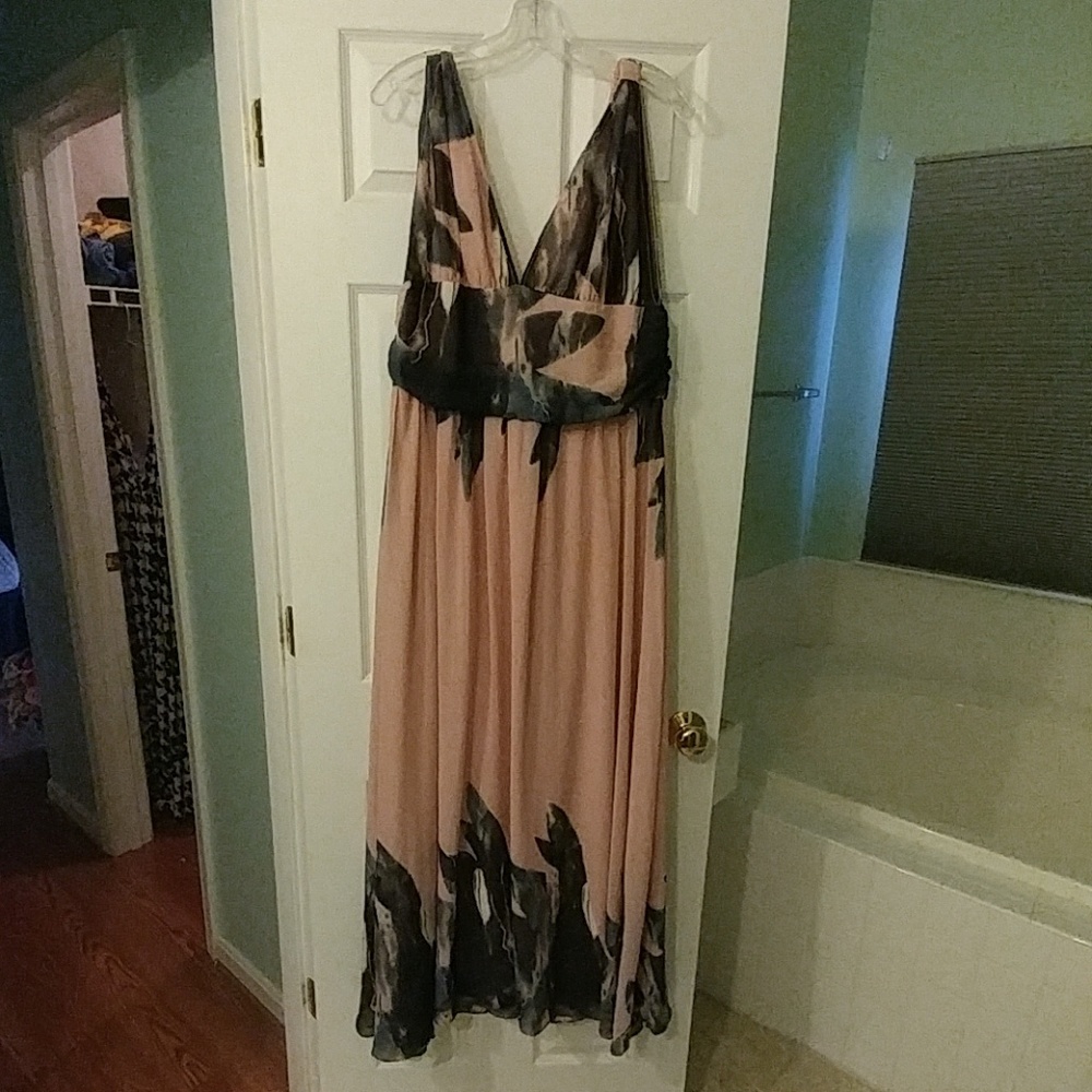 Pale pink flower evening gown