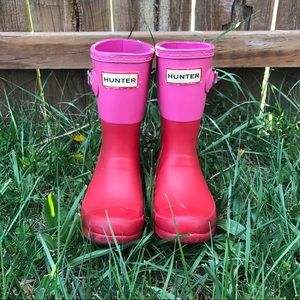 Hunter Boots Orig Kids Tonal Contr Pillar Box Red