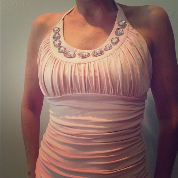 bebe Tops - Bebe Halter-Style pink shirt