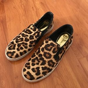 Michael Kors leopard print slip on sneakers