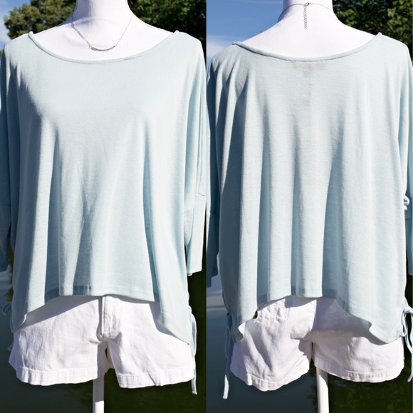 Clearance 🌸 Baby Blue Lace Up Sides Top - Picture 6 of 8