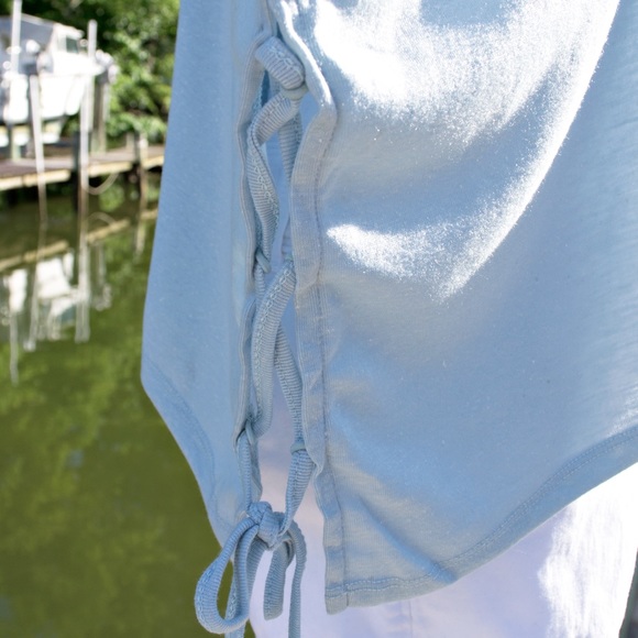 Clearance 🌸 Baby Blue Lace Up Sides Top - Picture 7 of 8