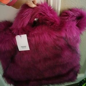 Faux Fur Handbag or Converts to Crossbody
