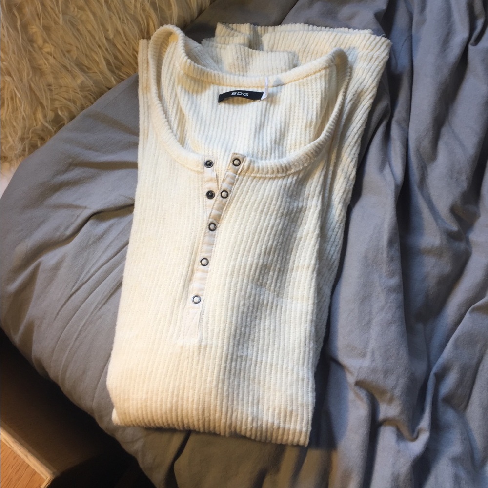 BDG Samual Cozy Henley Long-Sleeve Mini Dress