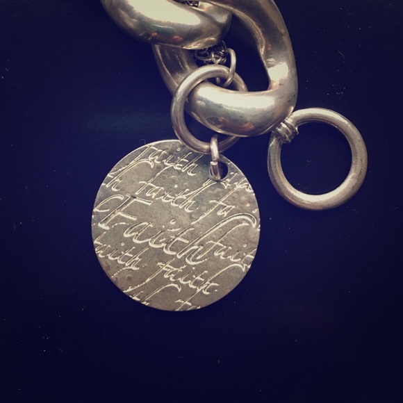Faith Charm Tiffany Like Bracelet - Picture 2 of 2