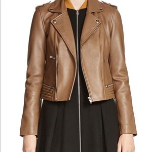BNWT Maje basalt style leather biker jacket, US 6