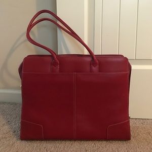 Targus Red Leather Laptop Bag/Briefcase