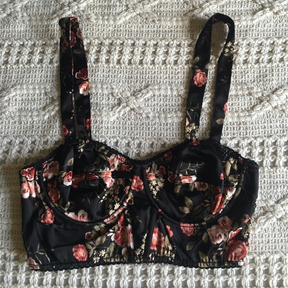 SOLD UO floral bustier