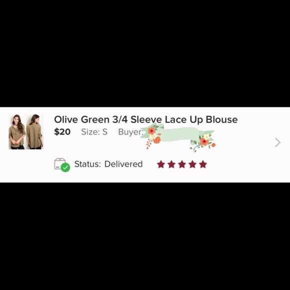 Clearance 🌸 Olive Green 3/4 Sleeve Lace Up Top - Picture 6 of 6