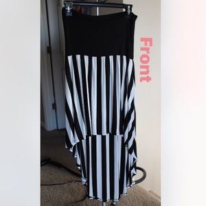 TWO "high-low" skirts