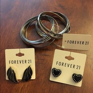 Forever 21 Jewelry: Earrings & Silver Bangles