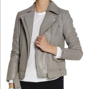 BNWT Maje Edouard leather moto jacket for Serina