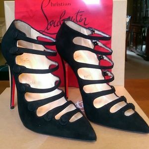 Christian Louboutin Black Suede Bootie