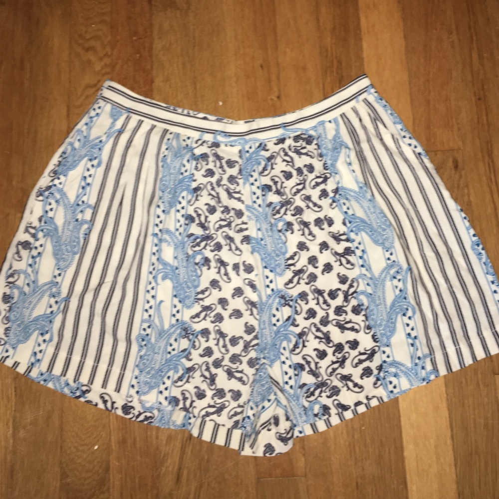 paisley and stripe print highwaisted flowy shorts