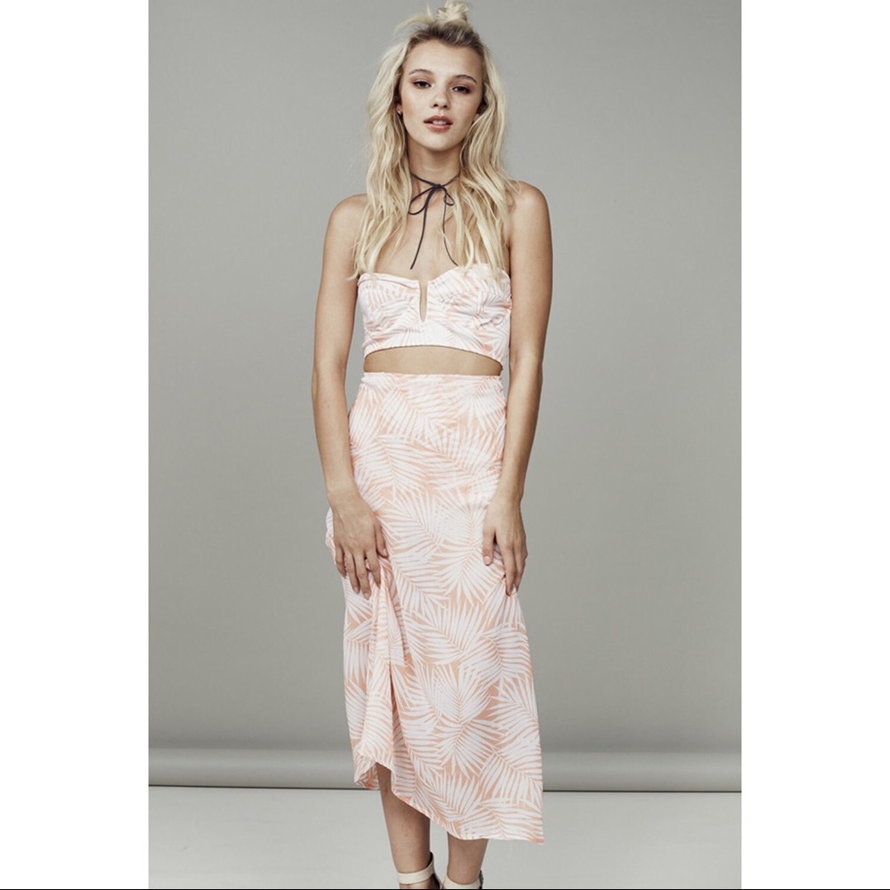 NWT for love lemons Desert Palm Set Peach XS