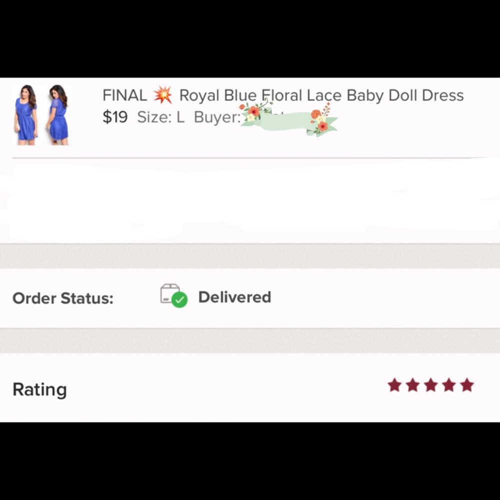 Clearance 🌸 Blue Floral Lace Baby Doll Dress - Picture 6 of 6