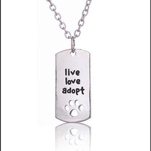 Live Love Adopt Engraved Pendant