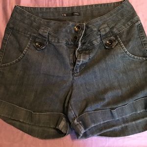 High waisted dark shorts