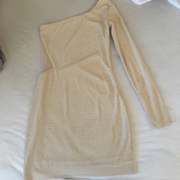 Gold studded single sleeve dress - Picture 1 of 3