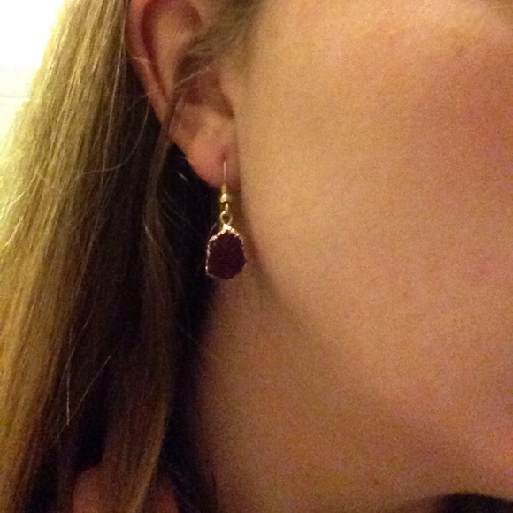 Purple druzy earrings just in!! Make an offer ❤️ - Picture 3 of 3