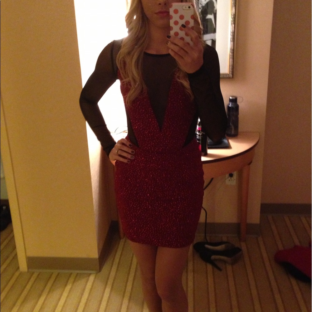 Red and Black Party Dress