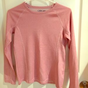 Pale pink girls' thermal shirt