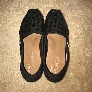 TOMS BLACK SEQUIN GLITZ WOMEN'S CLASSICS
