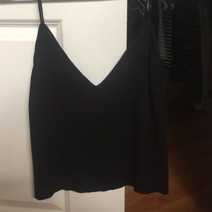 Black flowy crop top
