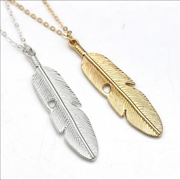 Silver Feather Necklace - Picture 2 of 4