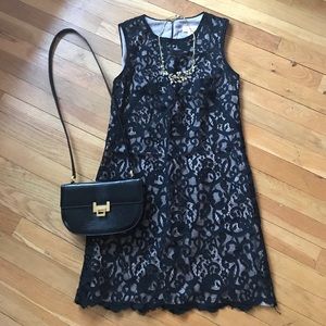 Ann Taylor Loft black lace dress