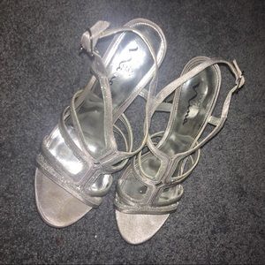 sliver strapped heels