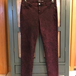 New York & Co Soho Legging Sz 10 Purple/Black Wash