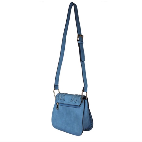 Merci Whipstitch Tassel Crossbody with Gold Studs - Picture 4 of 4