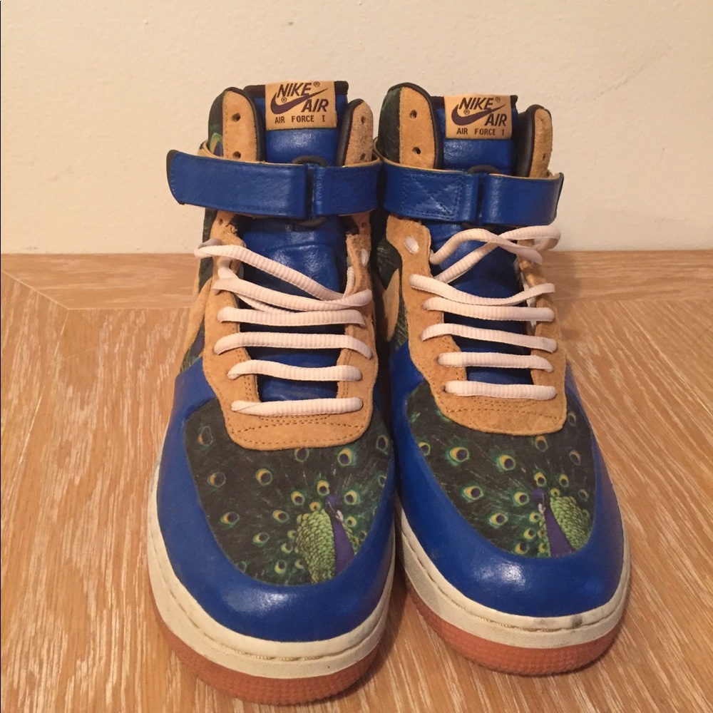 Mens Hightop Nike Air Force I peacock