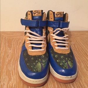 Mens Hightop Nike Air Force I peacock