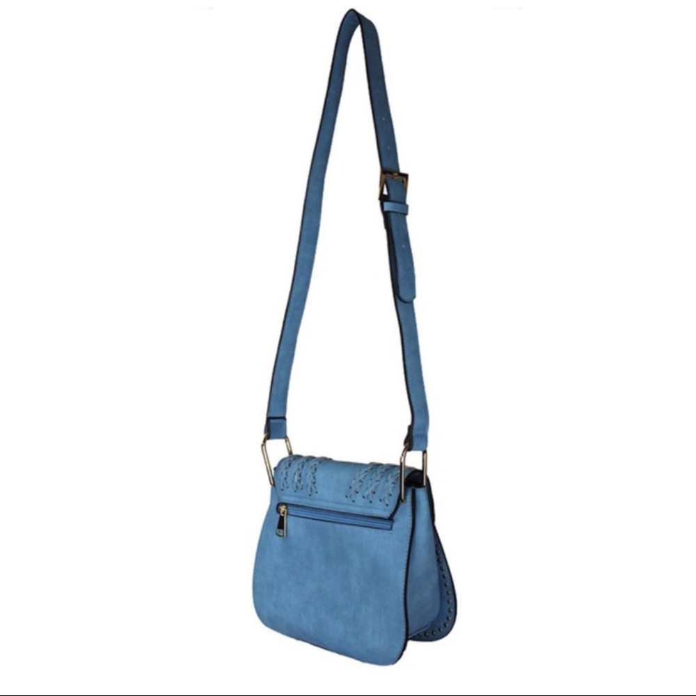Merci Whipstitch Tassel Crossbody with Gold Studs - Picture 4 of 4