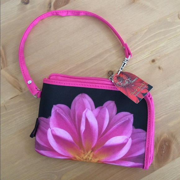New Harry Feinstein Pink Dahlia Writlet Wallet - Picture 1 of 4