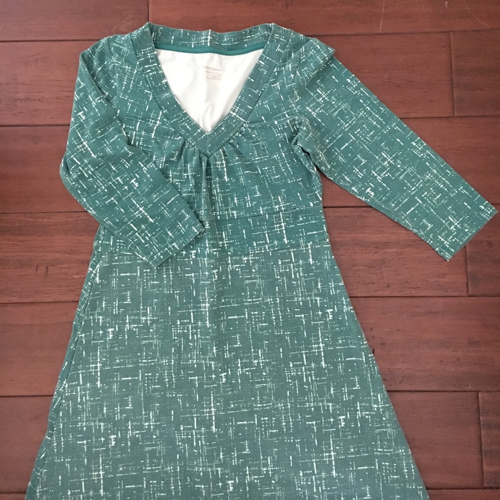 Super Comfy Teal 3/4 sleeve VNeck Dress