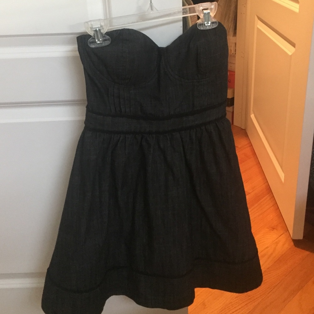 Dark grey strapless dress